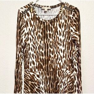 Women's Michael Kors Blouse Jaguar Print Top Size Small EUC
